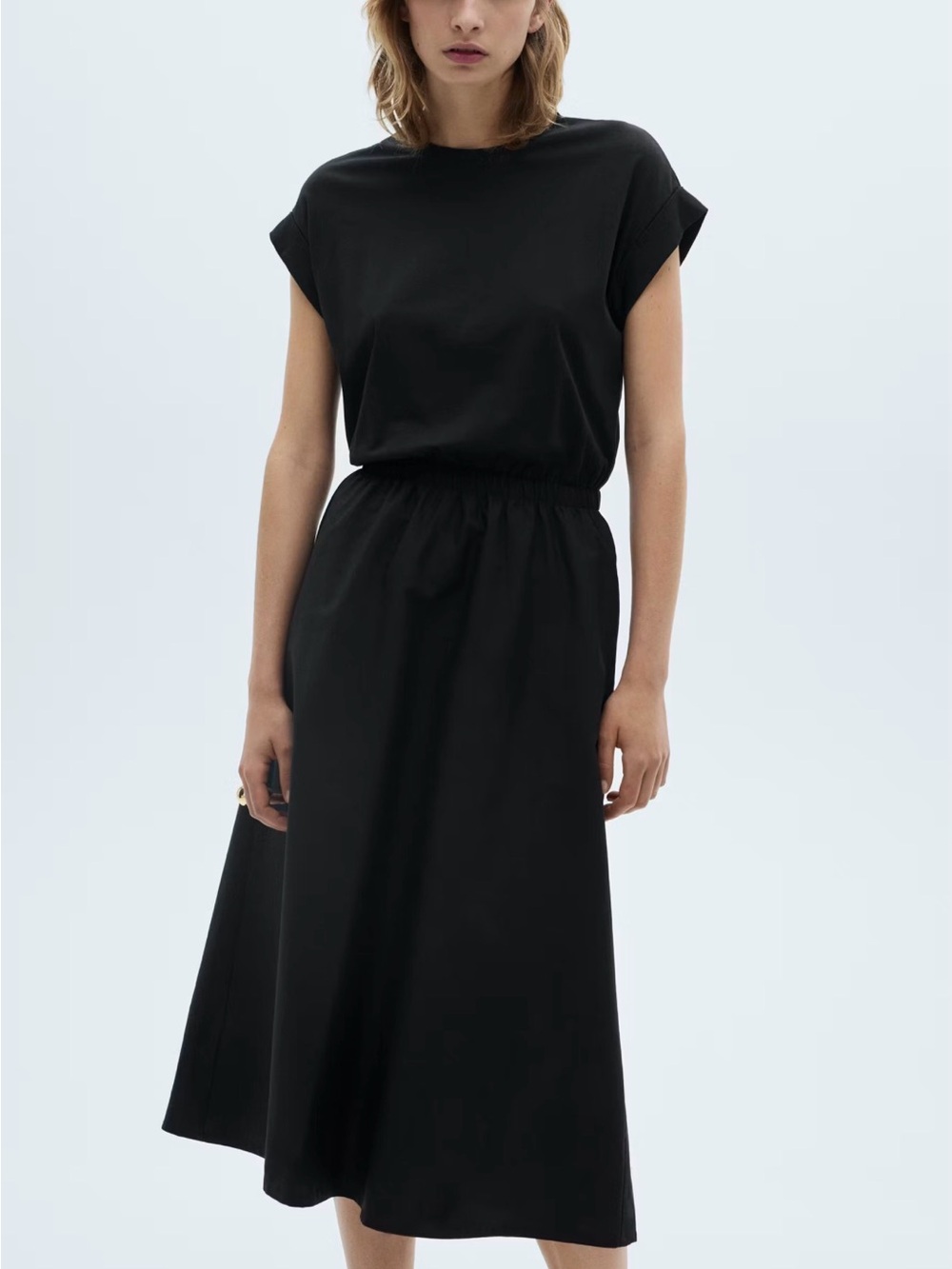Mango Black Dress with Elastic Waist